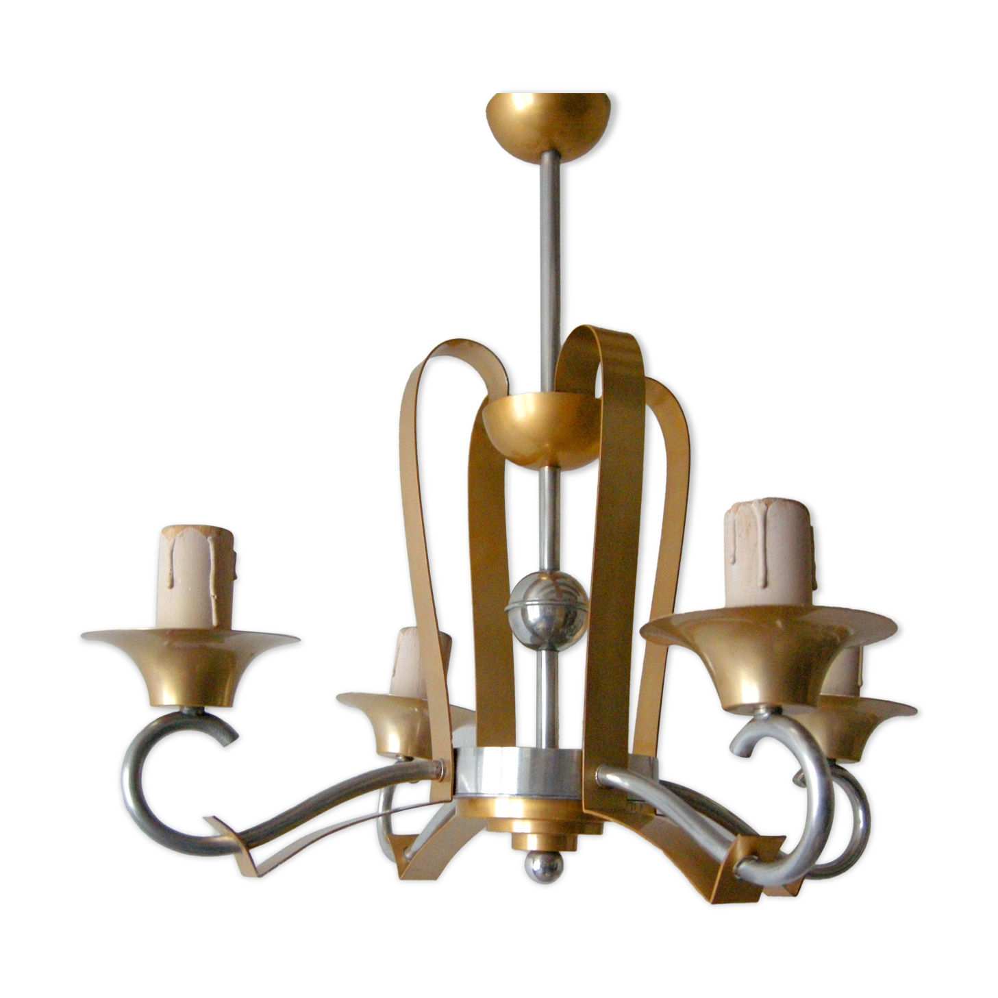 Vintage chandelier 1950 aluminum