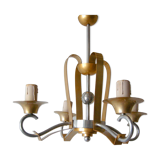 Vintage chandelier 1950 aluminum