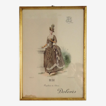 Fashion engraving "Dolorés" circa 1890