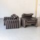 Set of 2 easy chairs 'Maralunga' by Vico Magistretti