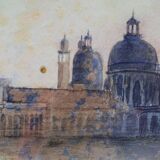 Watercolor of Venice Signed Dorsoduro