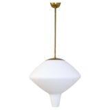 Large opaline pendant / modern brass mid-century ASEA Sweden, 1940s