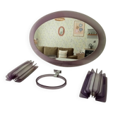 Set of plexiglass wall lights and mirror by Harvey Guzzini, 1970s