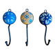 Set of 3 ceramic coat hooks