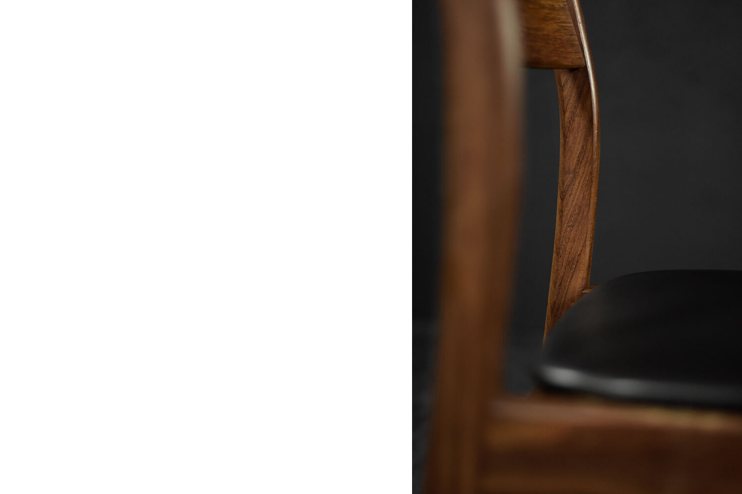 Vintage Mid-Century Modern Scandinavian Teak & Vinyl Dining Chairs, 1960s, Set of 4