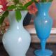 Duo de vases en opaline d'Italie vintages
