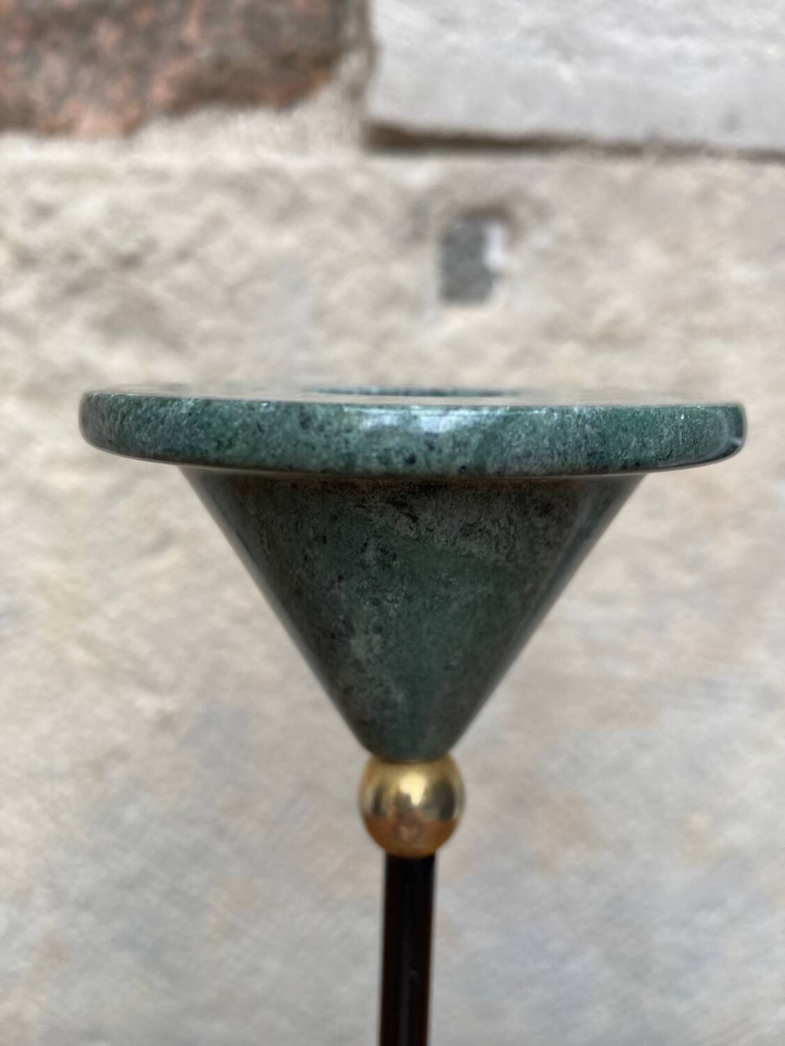 80s marble and brass candle holder