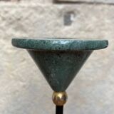 80s marble and brass candle holder