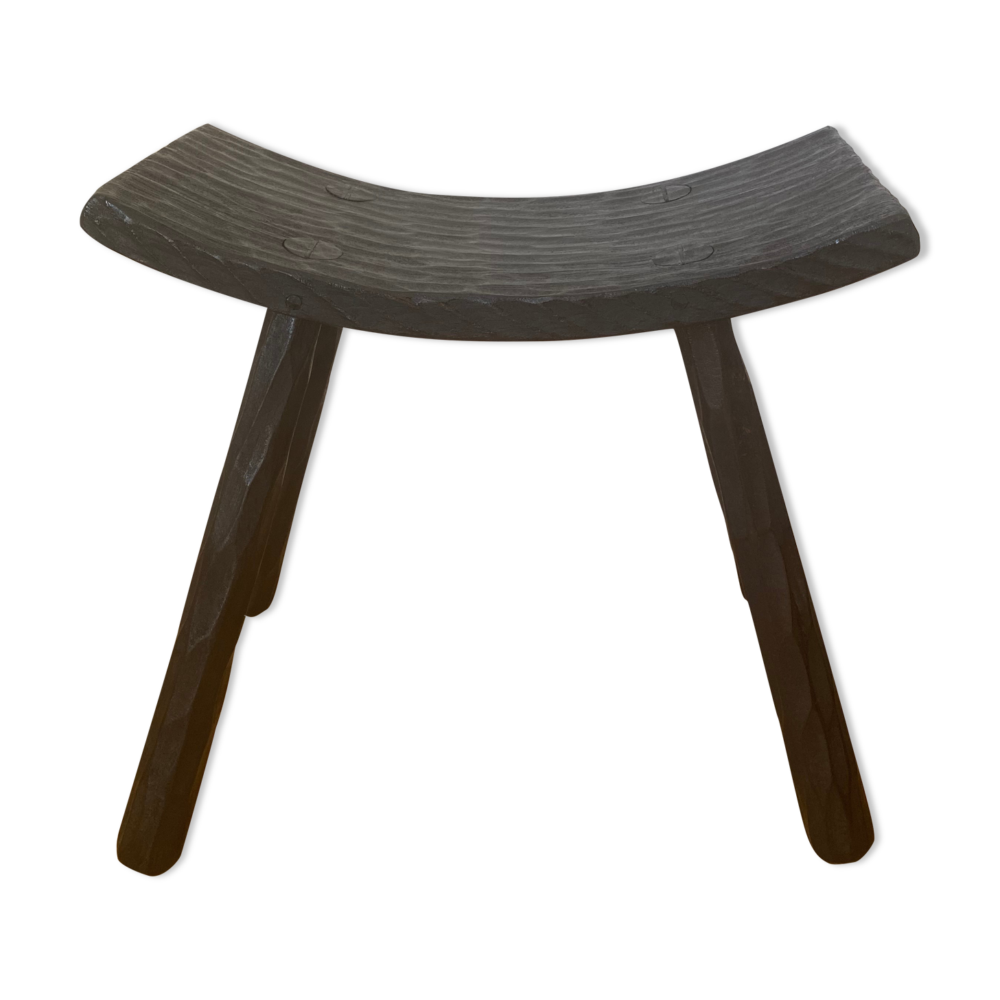 Japanese style stool burnt wood finish