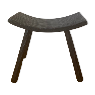 Japanese style stool burnt wood finish