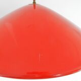 Danish red metal pendant lamp by Preben Fabricius & Jørgen Kastholm for Nordisk Solar, 1960s