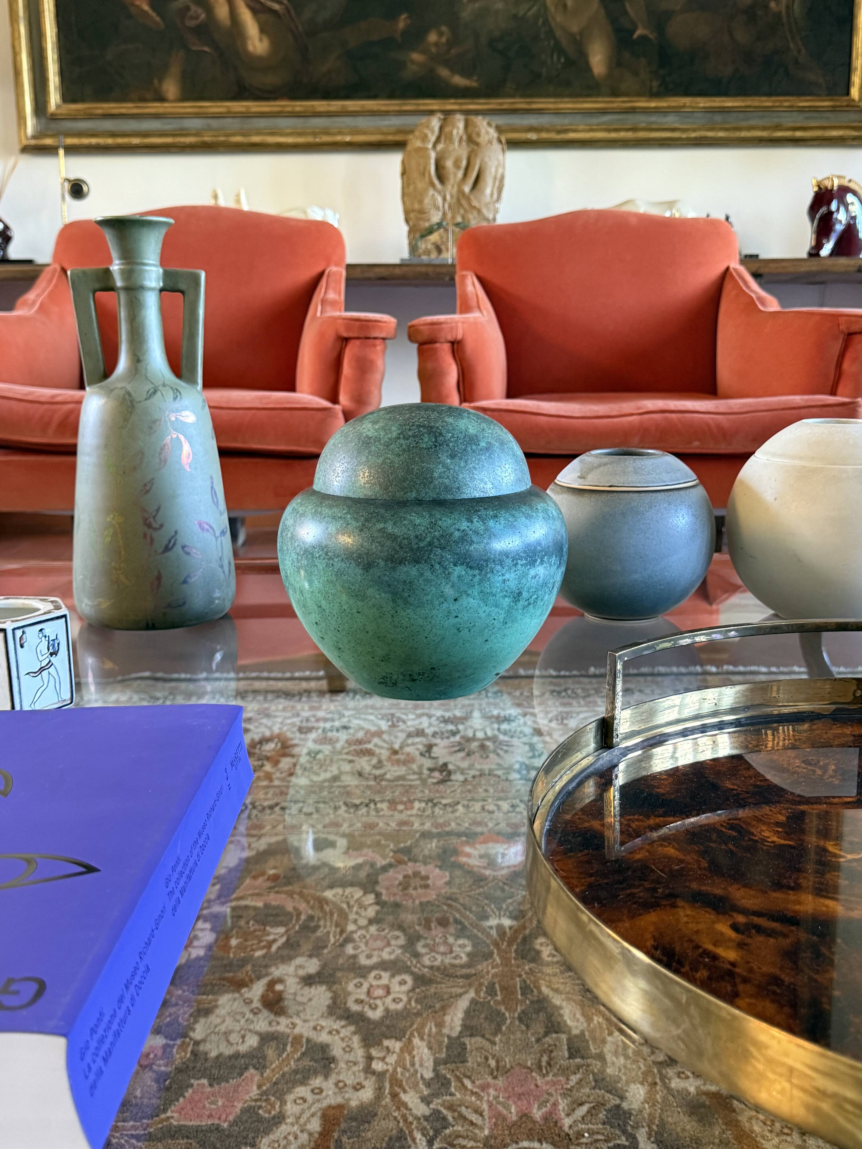 Art Deco green vase / potiche Ikora series, Paul Haustein, WMF Germany ca.