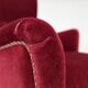 1970s, Danish armchair, cherry-red furniture velour, ash wood legs.
