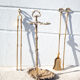 Serviteur de cheminée vintage, accessoires cheminée, serviteur bronze doré, decor cheminée