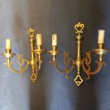 Paire d'appliques bronze doré style georgien anglais