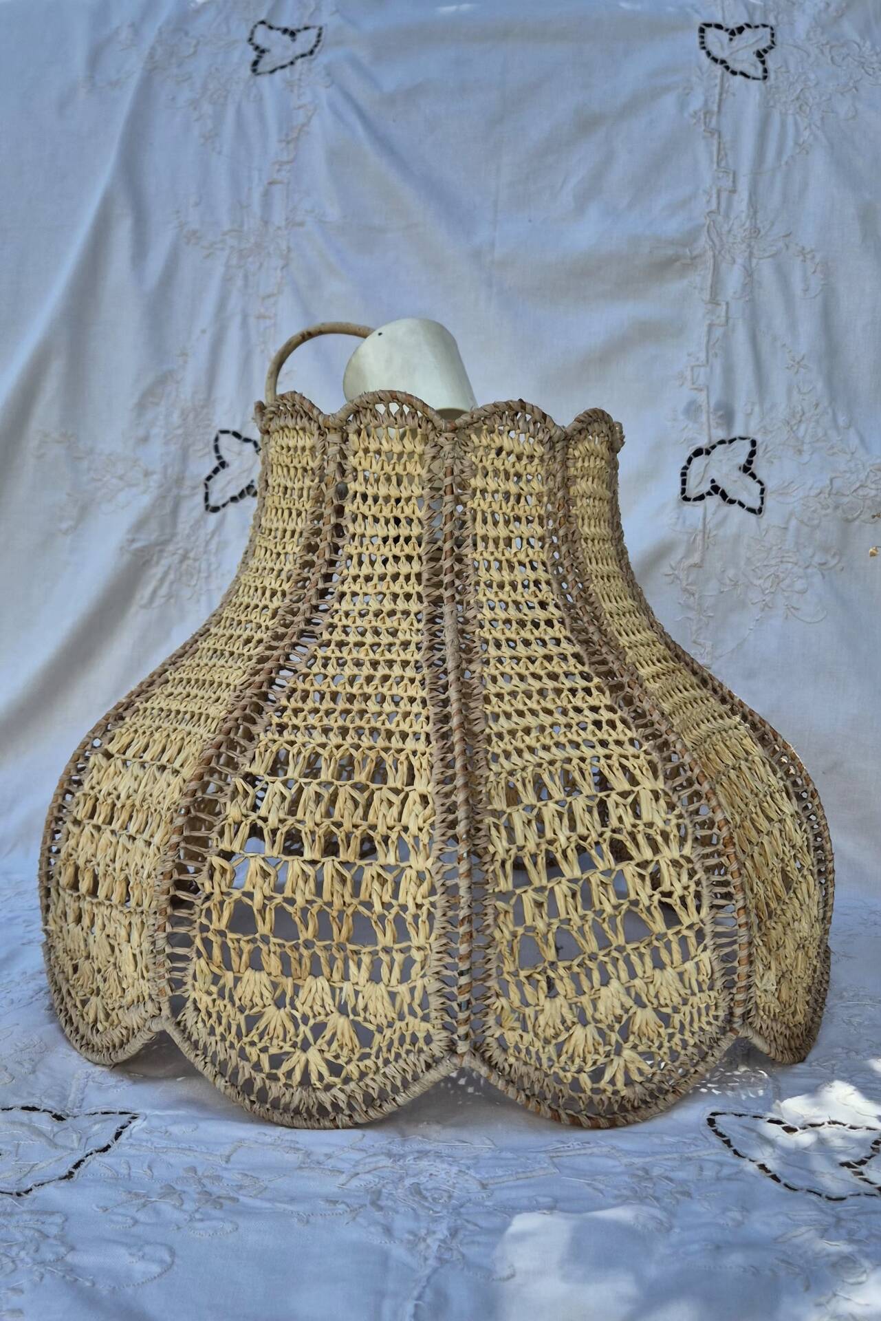 Suspension vintage en rafia