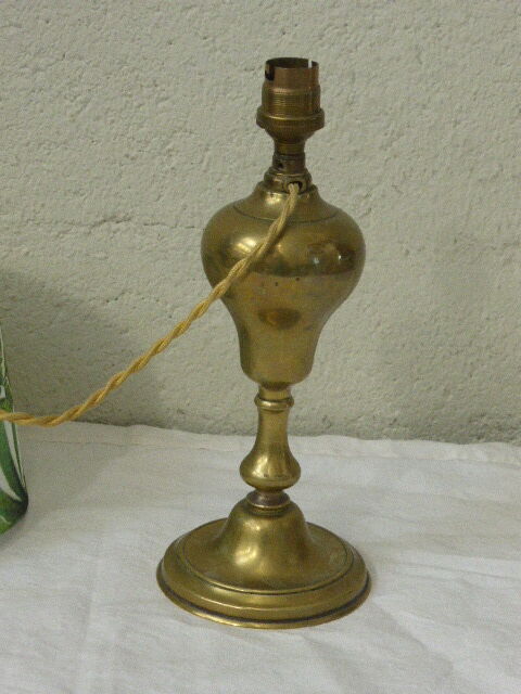 Table lamp base brass brass, ancient, shade plant