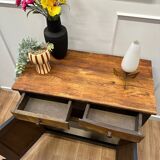 Parisian black and wood sideboard