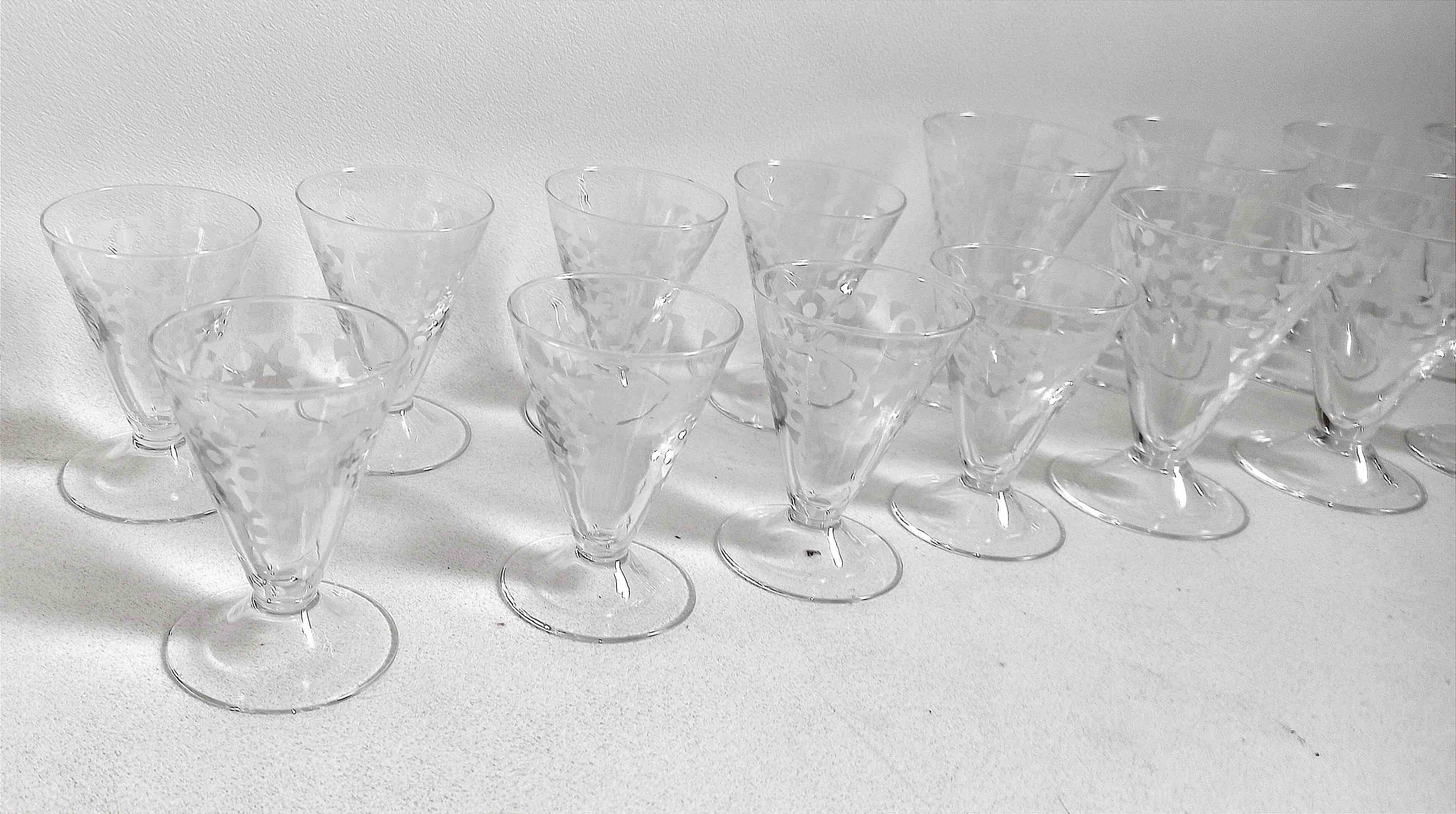 50s water glass set + 8 wine glasses