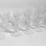 50s water glass set + 8 wine glasses