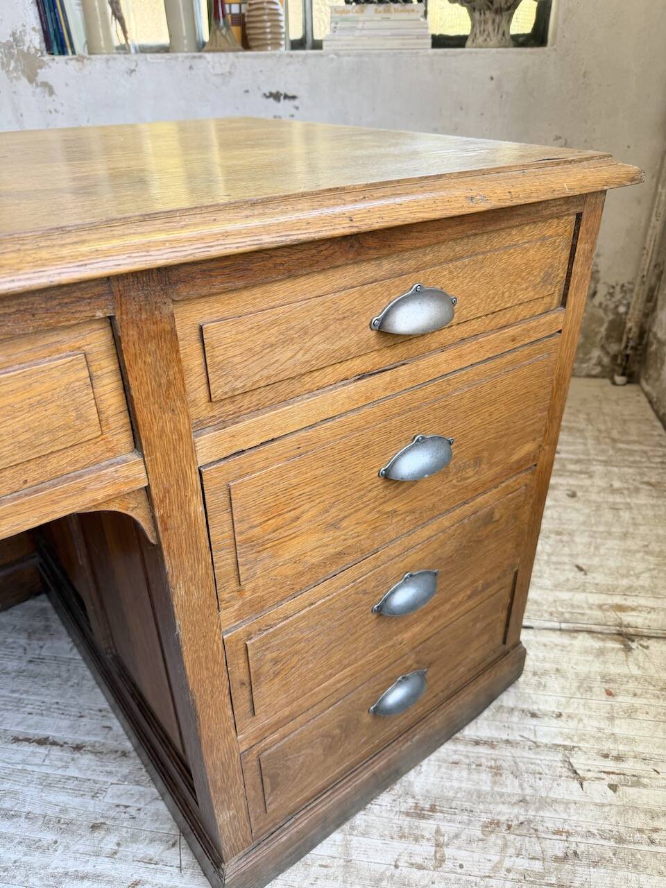 1950s oak office counter