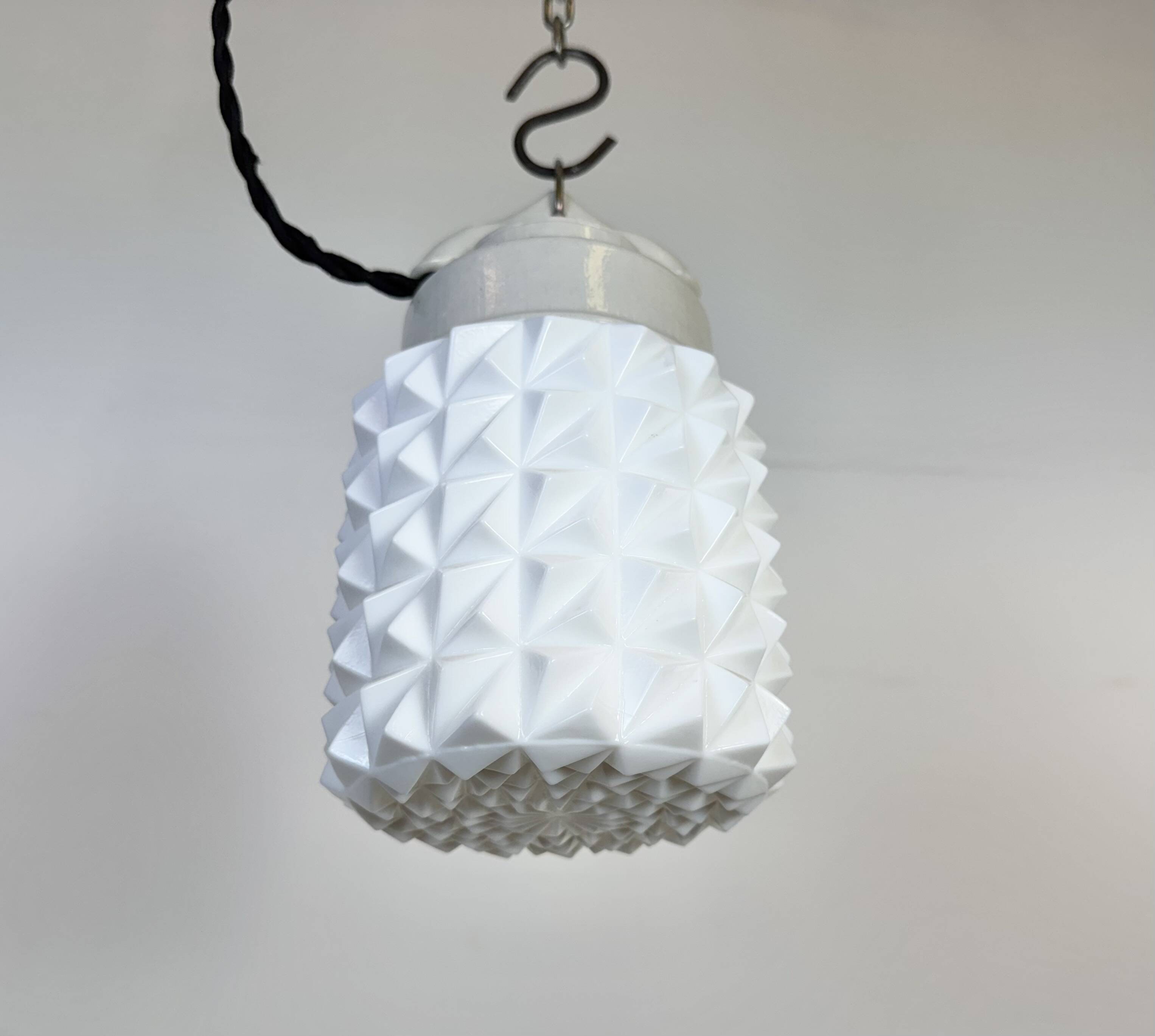 Vintage White Porcelain Pendant Light, 1970s