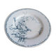 Rare earthenware plate iron earth model Marguerite LG Lunéville / blue transfer / botany