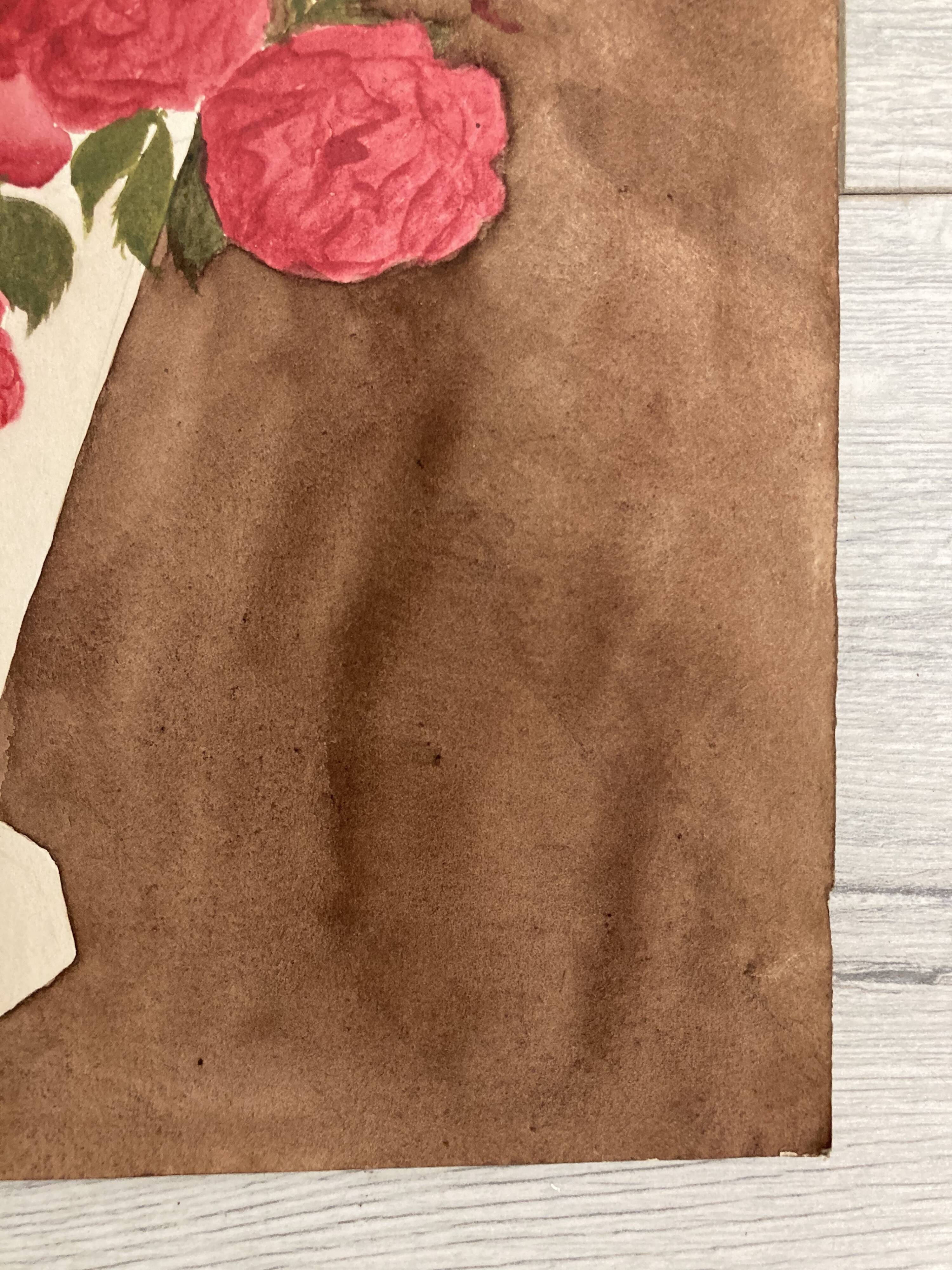 Watercolor with bouquet of roses