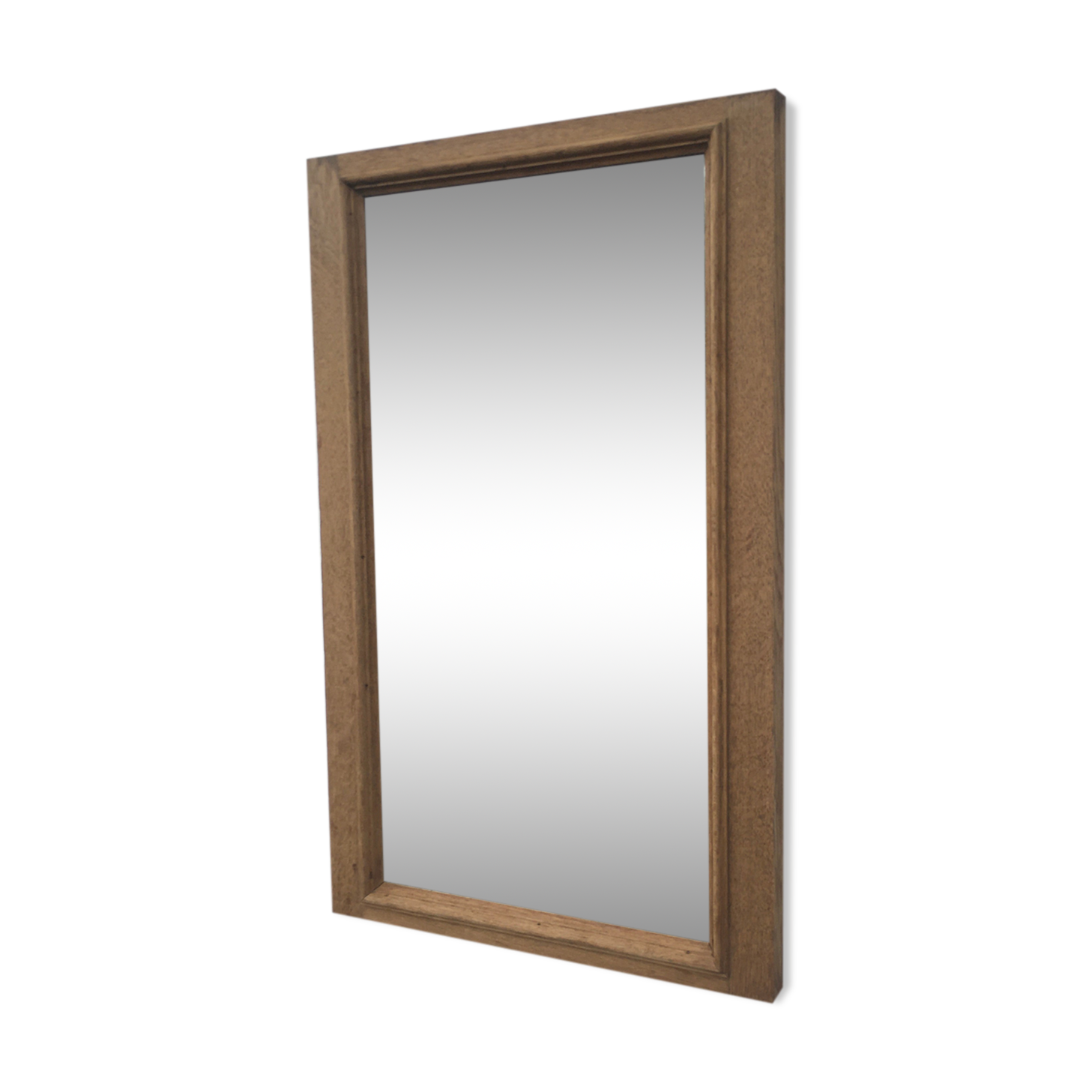 Bevelled mirror oak frame 55x35cm