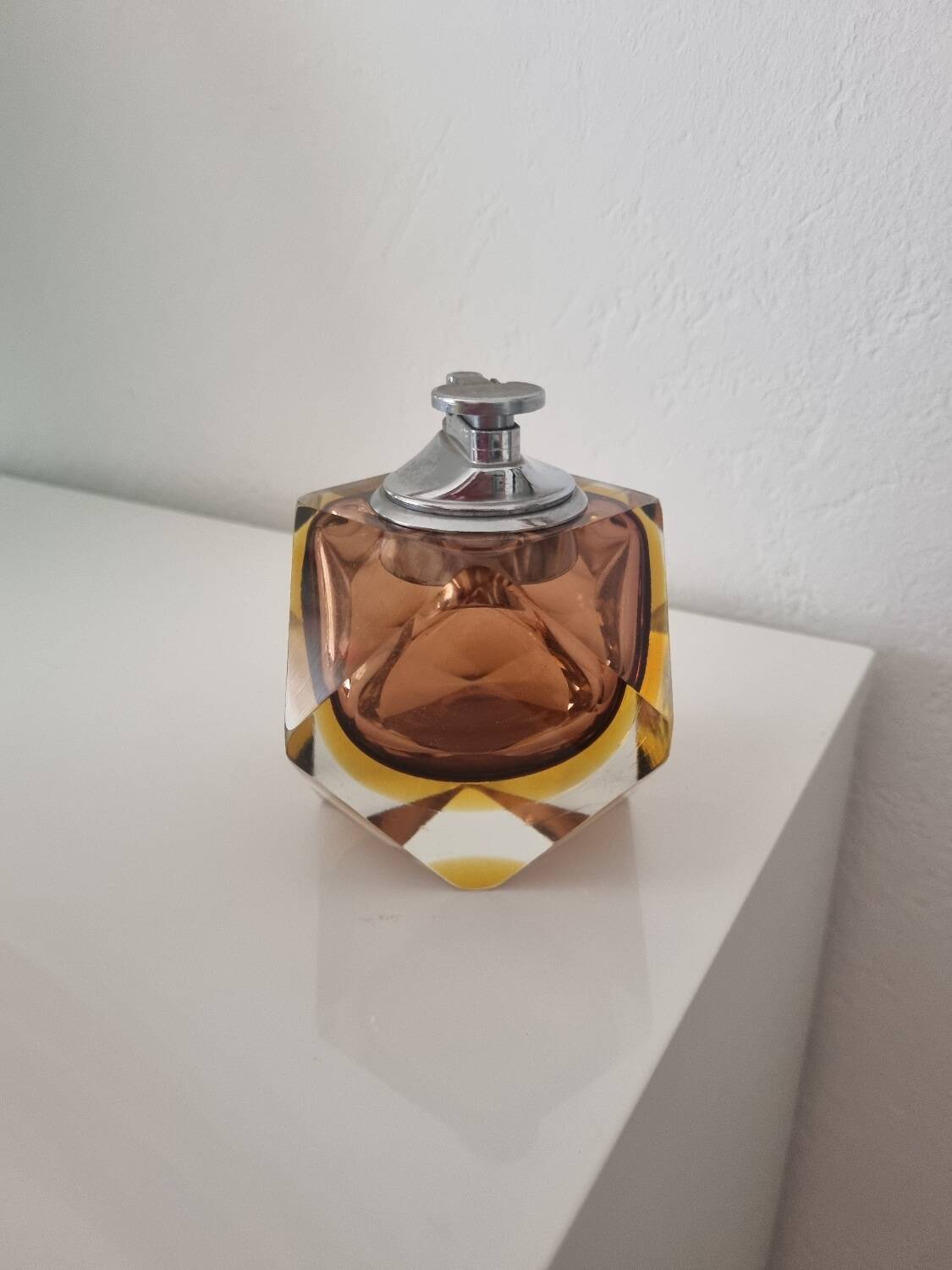 Sommerso Murano set: ashtray + table lighter