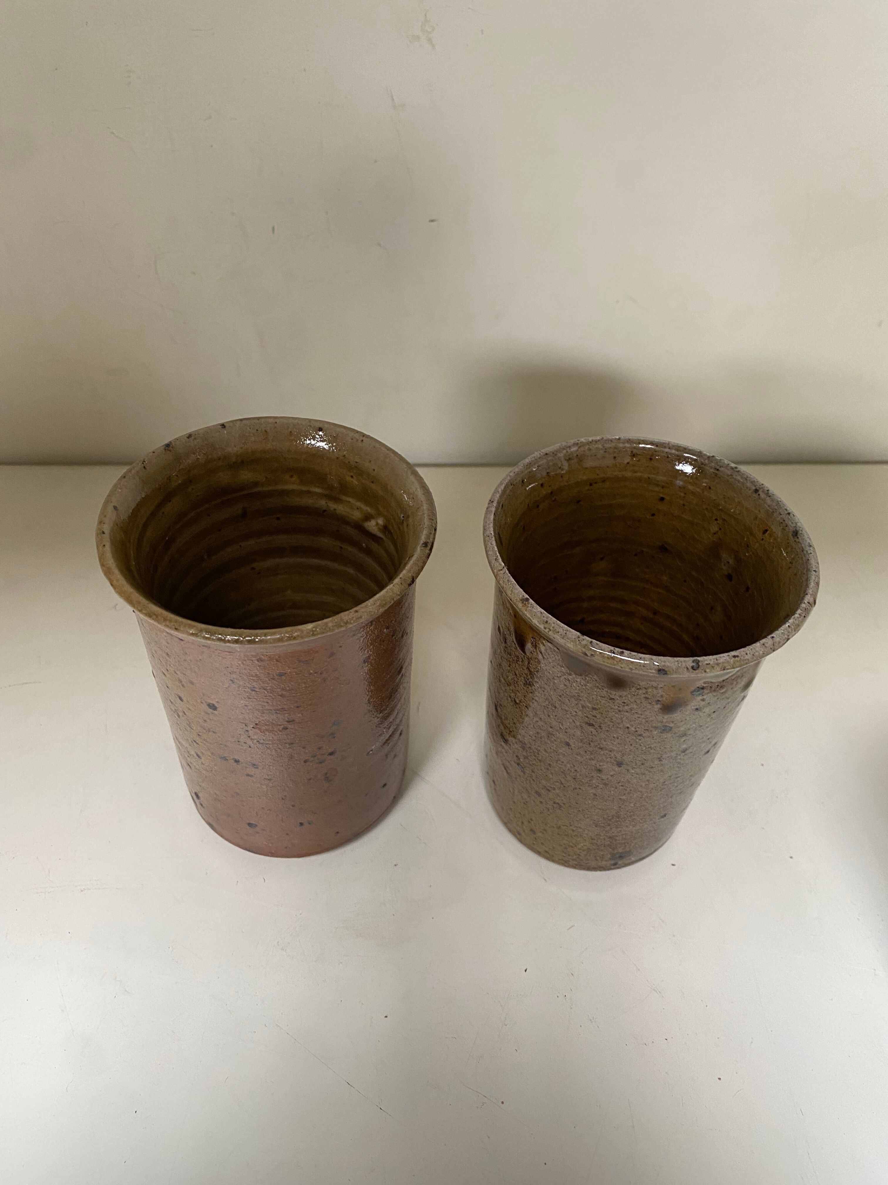 Pair of sandstone mugs