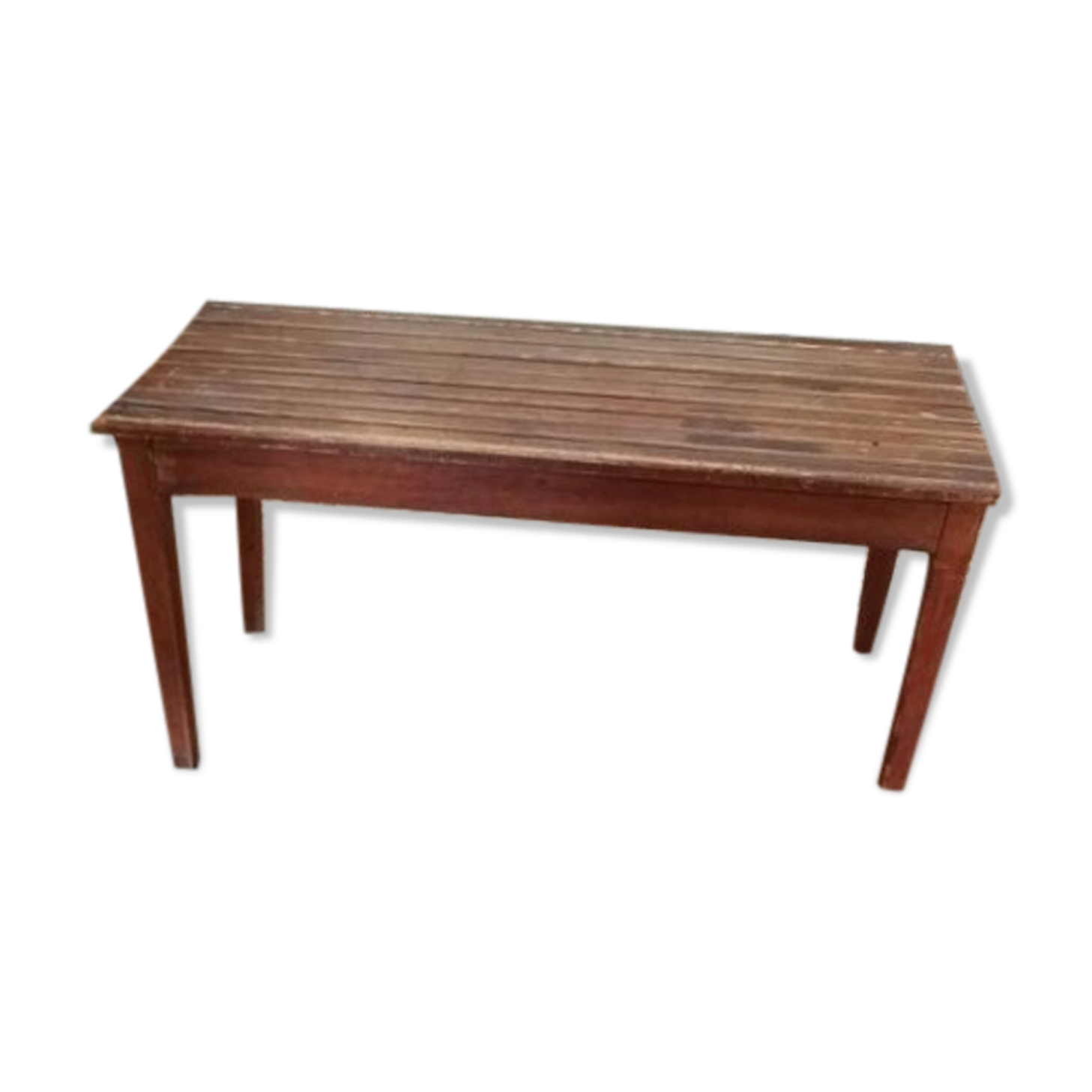 Bench on wooden slats