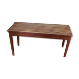 Bench on wooden slats