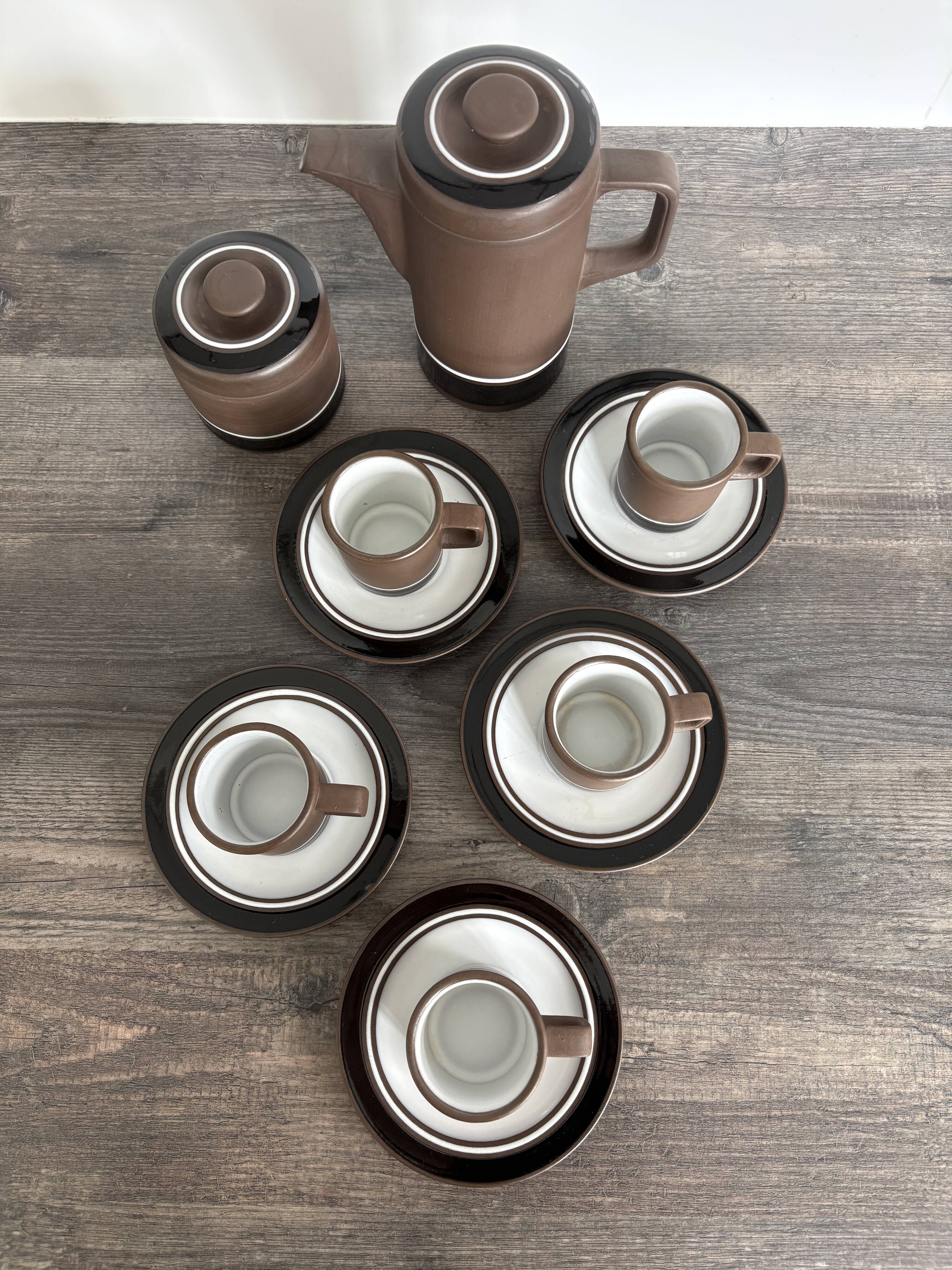 Vintage River Dolphin coffee service – Matte stoneware