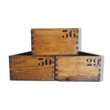 Old lockers wooden tenon mortise Assembly numbered 29,30,36 - 1950s - set of 3