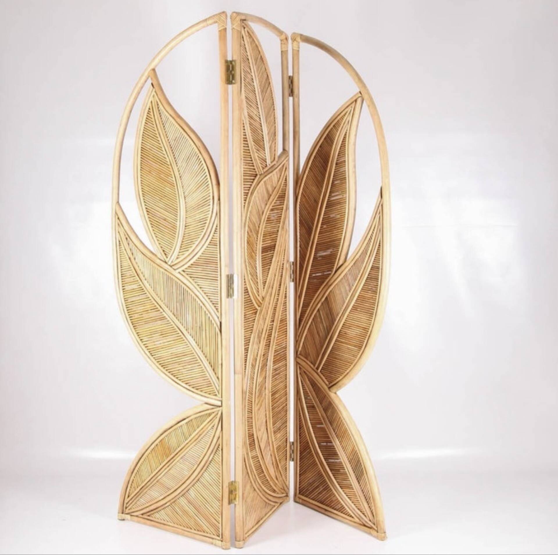 Paravent « feuilles » en rotin 