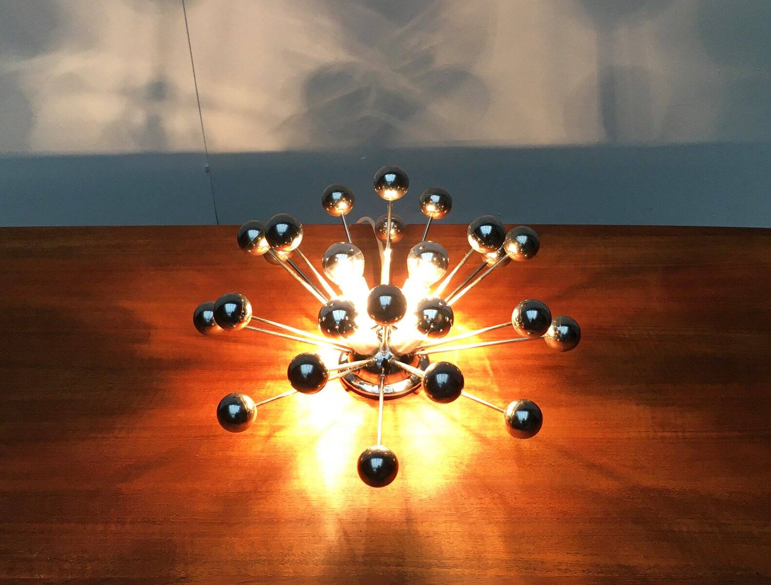 German atomic table lamp from the mid-century space age by Cosack.