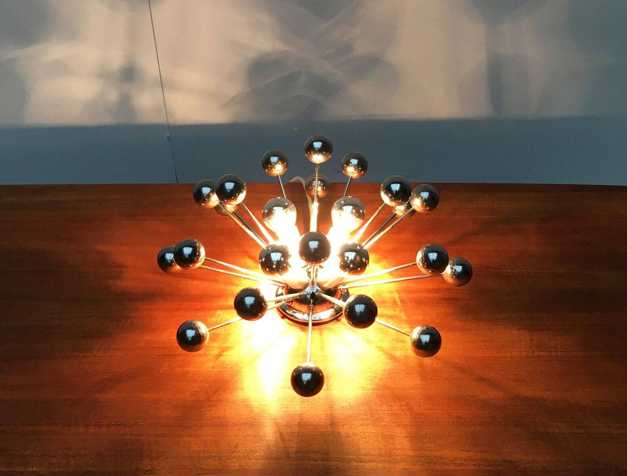 Lampe de table atomique allemande de l'âge spatial du milieu du siècle de Cosack