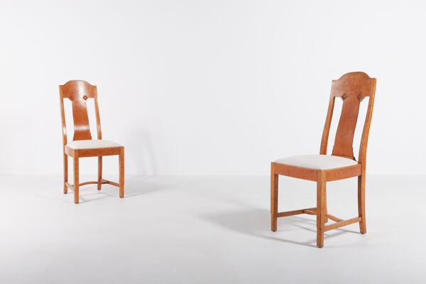 Pair of chairs in bramble wood from Nordiska Kompaniet