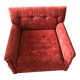 Set of 2 red Mid-Century fabric armchairs, 1960s — complete restoration