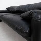 Ensemble de 2 canapés Cassina Maralunga 2,5 places - cuir noir