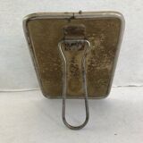 Ancien miroir de barbier contour en aluminium et trépied décoration vintage