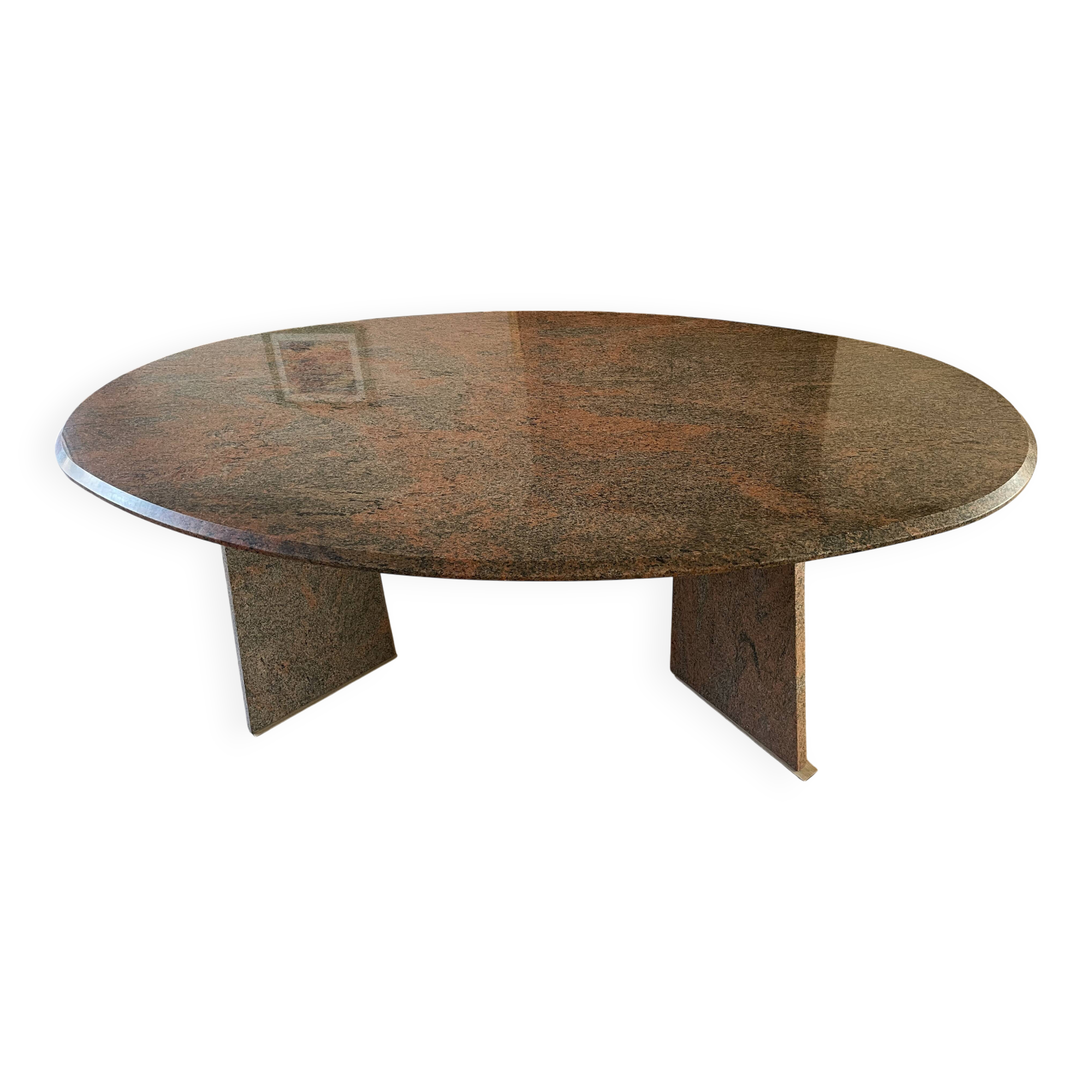 1990s oval granite dining table