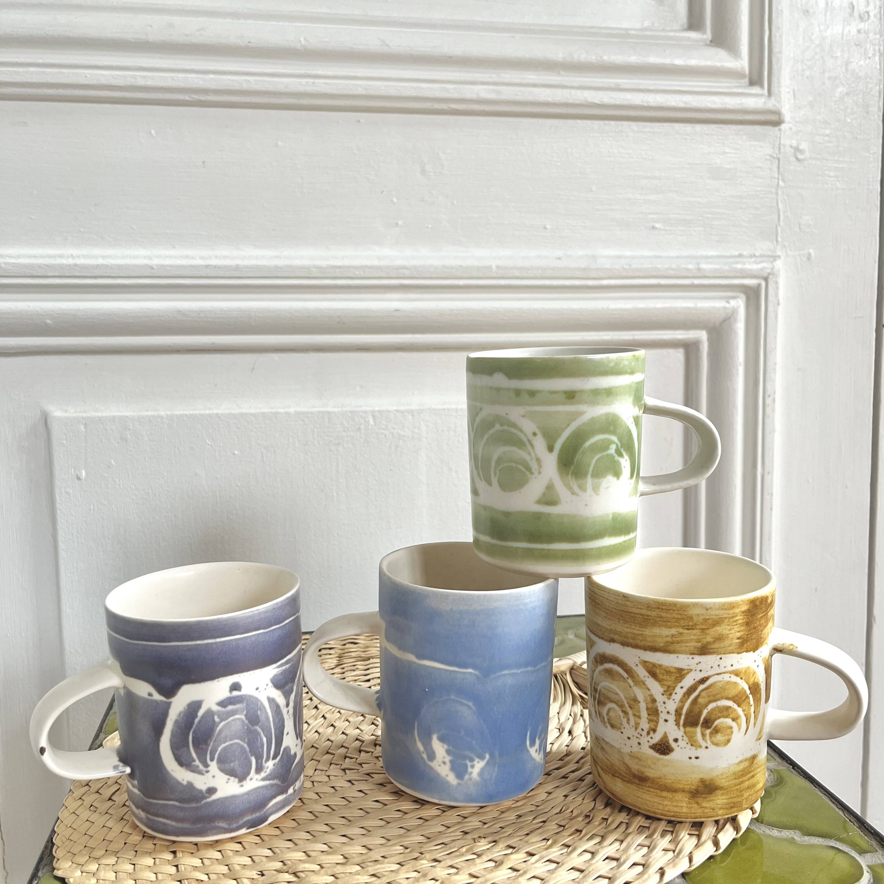 4 English ceramic mugs from the 70s