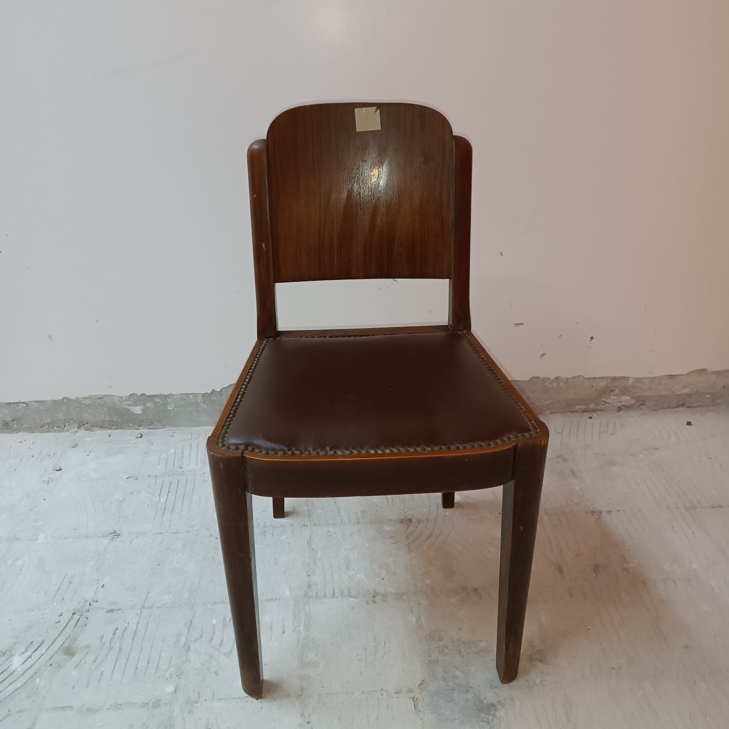 Leather and wood office chair
