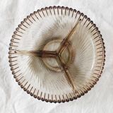 Plat apéritif compartimenté en verre fumé, Veropa