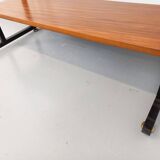 Vintage Italian modular teak and metal bookcase