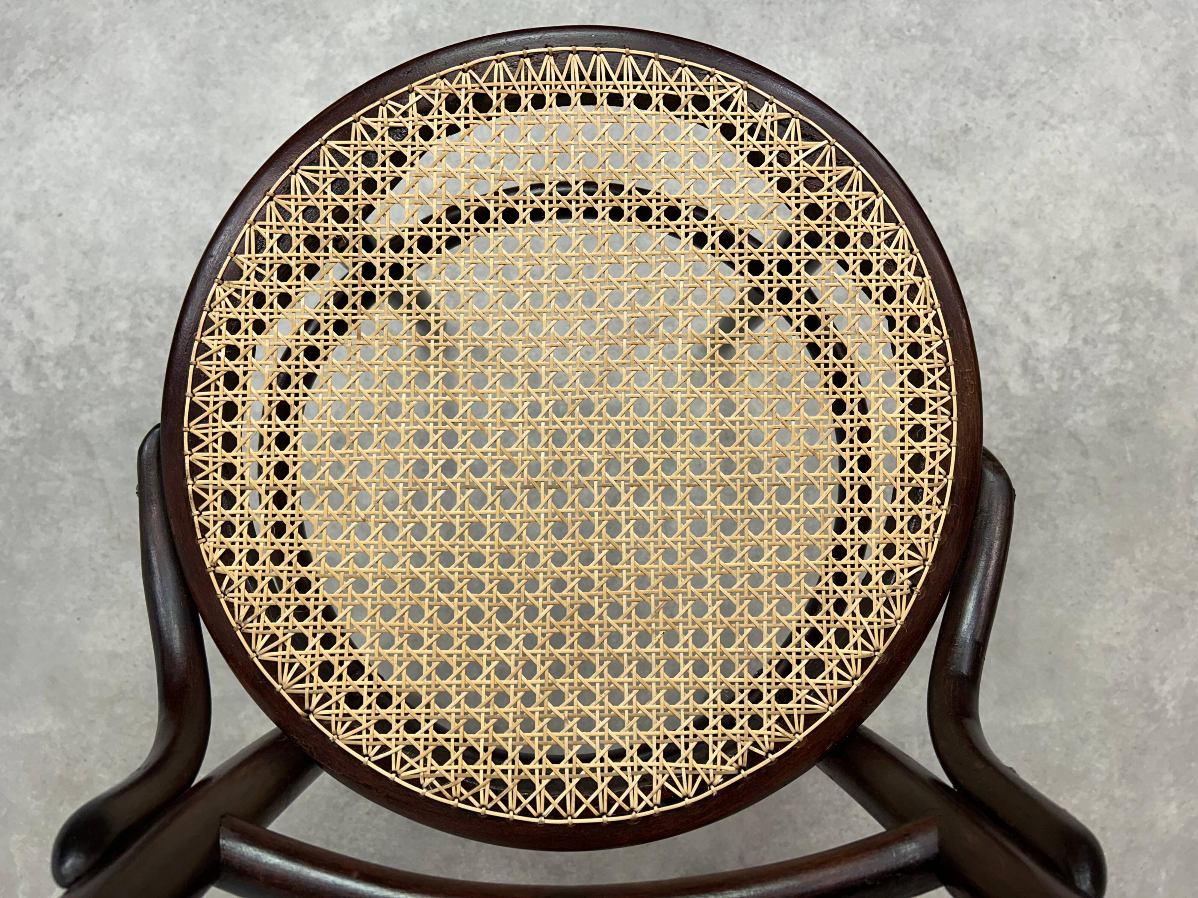 Curved wooden chair attributed to Thonet.