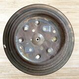 Vintage round glass and metal ceiling light