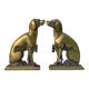 Paire de chenets chiens en laiton